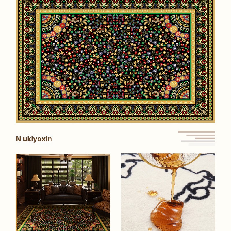 Moroccan Style High-End American Living Room Carpet Sofa Rug Winter Plush Luxurious Classical Thickened Coffee Table Rug