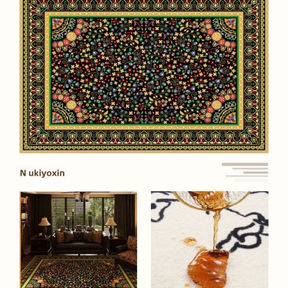 Moroccan Style High-End American Living Room Carpet Sofa Rug Winter Plush Luxurious Classical Thickened Coffee Table Rug