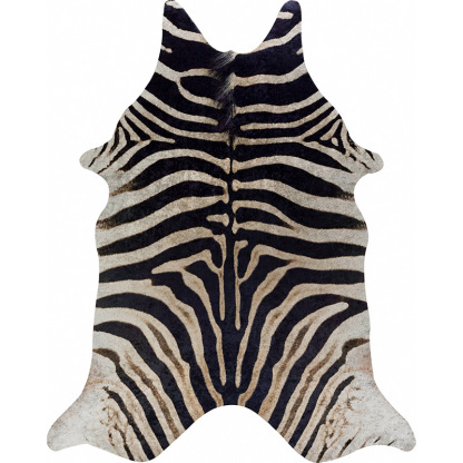 Rugava Modern Minimalist Faux Fur Carpet Indoor Living Room Bedroom Rug Faux Leather Zebra Animal Skin Pattern