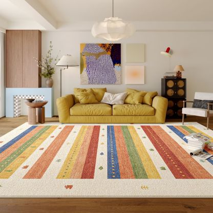 Rugava Colorful Persian Carpet Living Room Sofa Coffee Table Rug Full Coverage Bedroom Bedside Rug Decorative Carpet