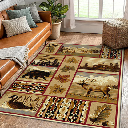 Rugava Vintage American Ethnic Style Home Living Room Sofa Coffee Table Bedroom Bedside Rug Balcony Non-Slip Rug