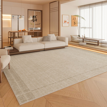 Solid Color Carpet for Living Room, Stain Resistant, Easy to Clean, No Washing Needed, Light Luxury Plain Color, Standard for Large Homes, Sofa Rug, Bedroom Floor Mat