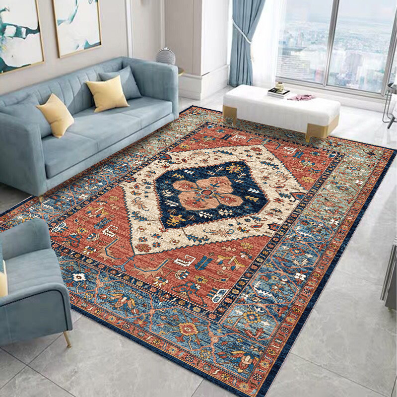 Turkish Ethnic Style Carpet Persian American Retro Living Room Sofa Coffee Table Carpet Home Bedroom Bedside Rug