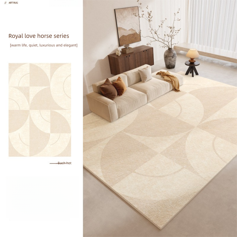 Cream Style Living Room Carpet 2025 New Bedroom Bedside Rug Waterproof Non-Slip Wash-Free Stain-Resistant Thickened Rug