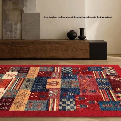 Rugava Bohemian Style Living Room Carpet Retro High-end Bedroom Bedside Full Coverage Rug Large Area Decoration