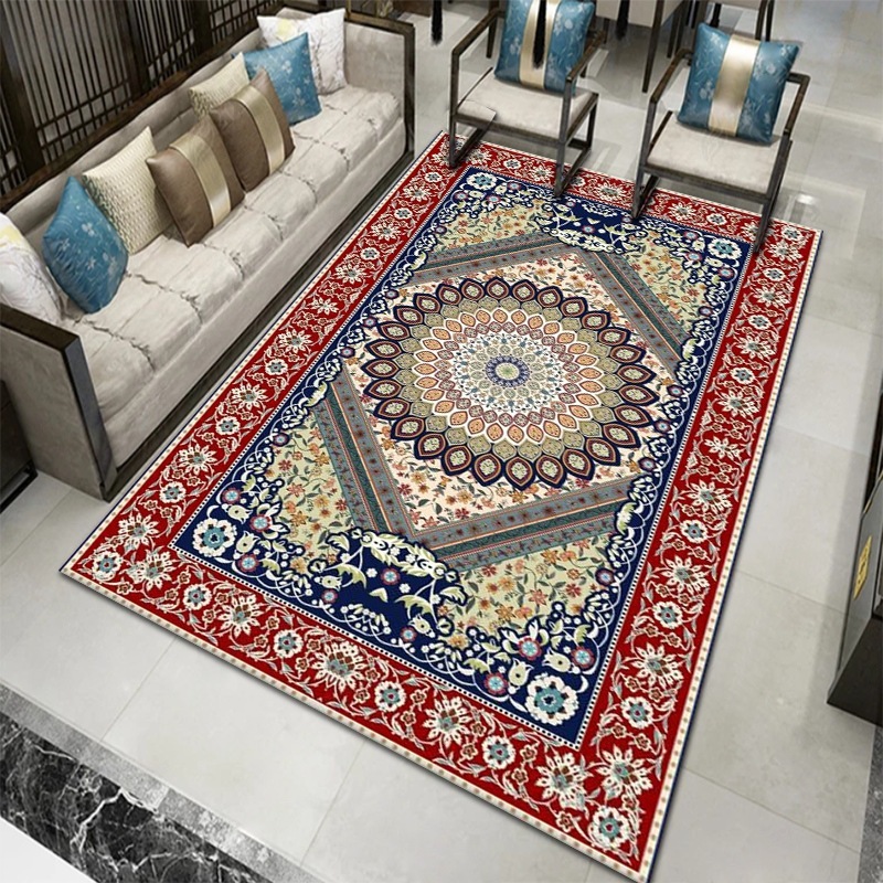 Turkish Ethnic Style Carpet Persian American Retro Living Room Sofa Coffee Table Carpet Home Bedroom Bedside Rug