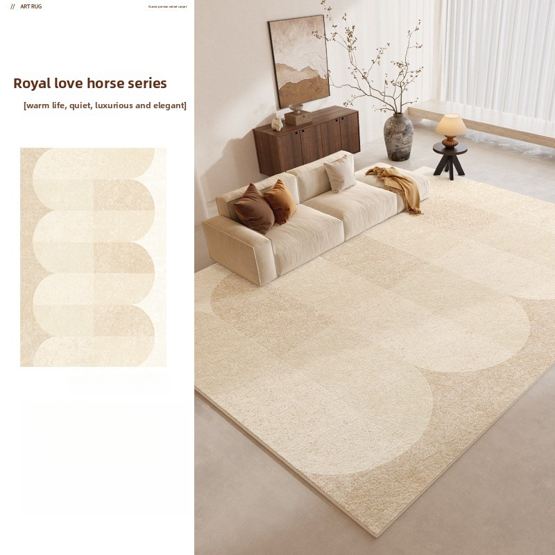 Cream Style Living Room Carpet 2025 New Bedroom Bedside Rug Waterproof Non-Slip Wash-Free Stain-Resistant Thickened Rug