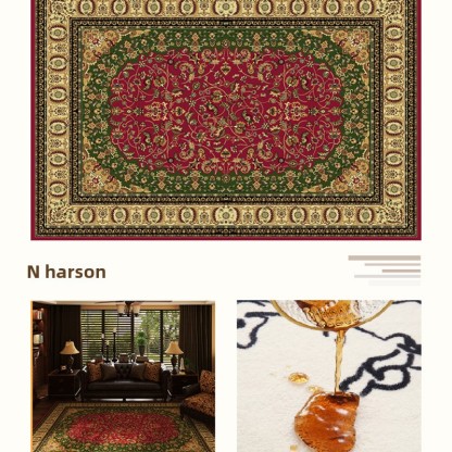 Moroccan Style High-End American Living Room Carpet Sofa Rug Winter Plush Luxurious Classical Thickened Coffee Table Rug