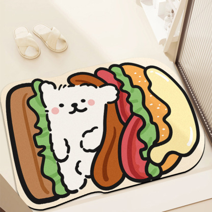 Cartoon Bathroom Mat, Dirt-Resistant Absorbent Mat for Bathroom, Entryway Diatomaceous Earth Mat, High-End Bathroom Non-Slip Mat