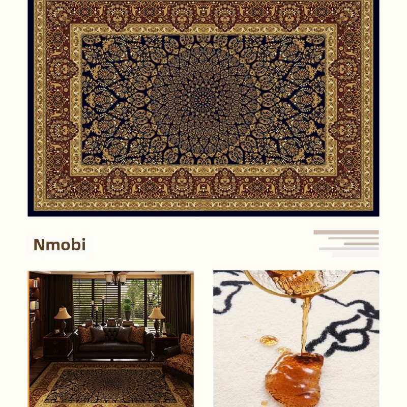 Moroccan Style High-End American Living Room Carpet Sofa Rug Winter Plush Luxurious Classical Thickened Coffee Table Rug