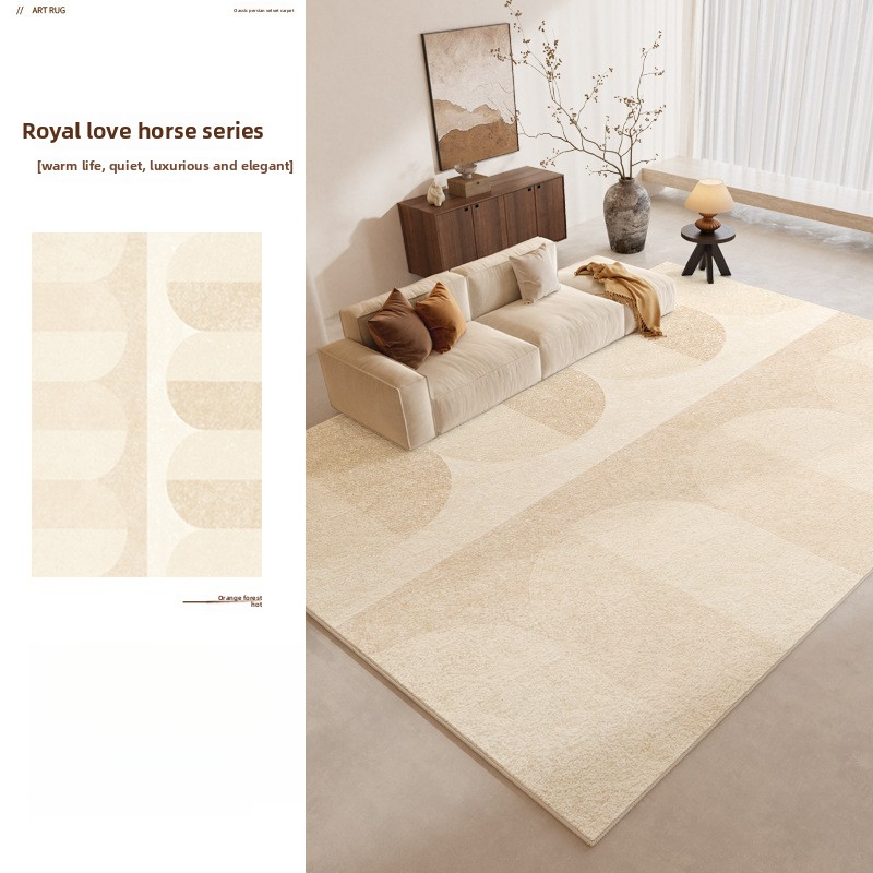 Cream Style Living Room Carpet 2025 New Bedroom Bedside Rug Waterproof Non-Slip Wash-Free Stain-Resistant Thickened Rug