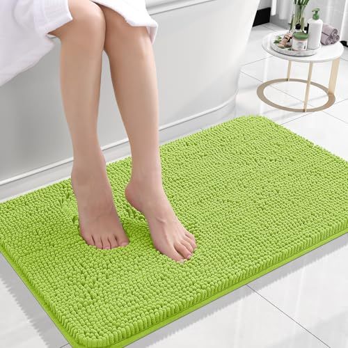 Rugava Bathroom Rugs 24x16, Extra Soft Absorbent Chenille Bath Rugs, Rubber Backing Quick Dry, Machine Washable Bath Mats for Bathroom Floor, Tub and Shower, Home Decor Accessories, Ochre