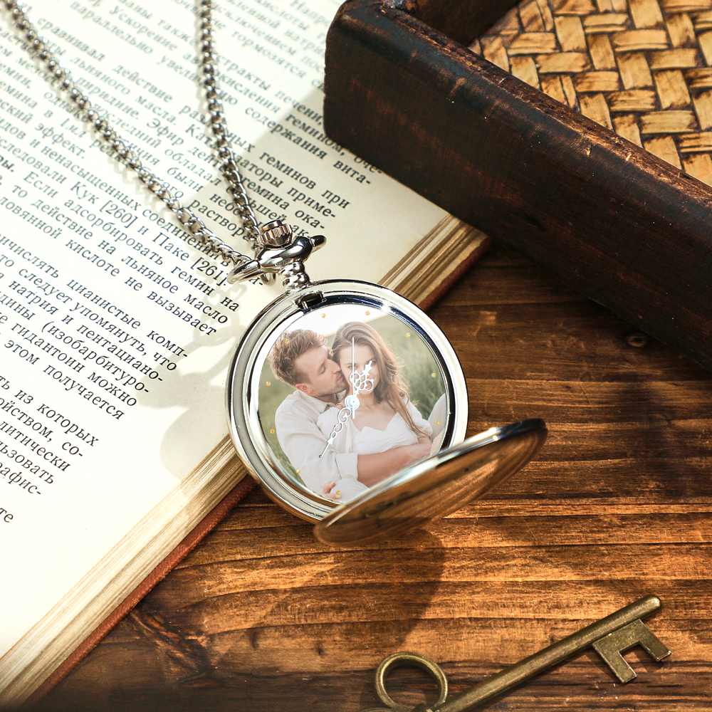 Personalized Engraved Photo Pocket Watch – Custom Gift for Every Occasion