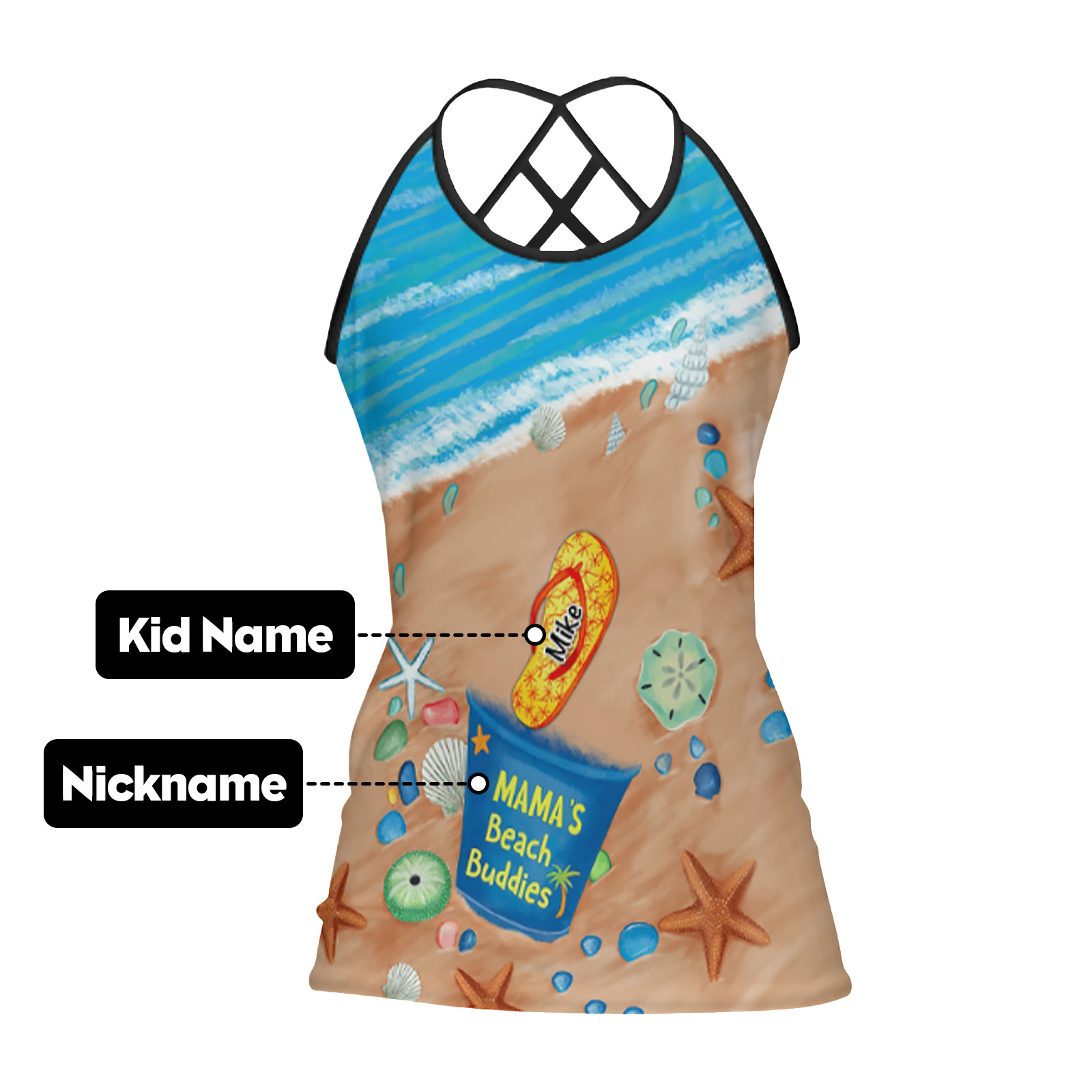 Personalized Tank Top Mama's Beach Buddies Summer Beach Tank Top Birthday Gift for Family