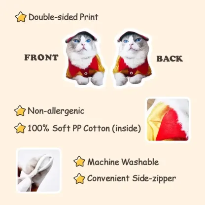 Custom Pet Pillow – Personalized Cat Dog Shaped Pillow Picture Pillow for Pet Lovers Unique Home Decor Gift