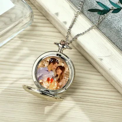Personalized Custom Photo Pocket Watch – Engraved Gift for Men & Women