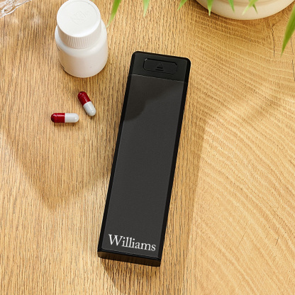 Personalized Magnet Weekly Pill Organizer with Name 7-Day Pill Box Gift for Family