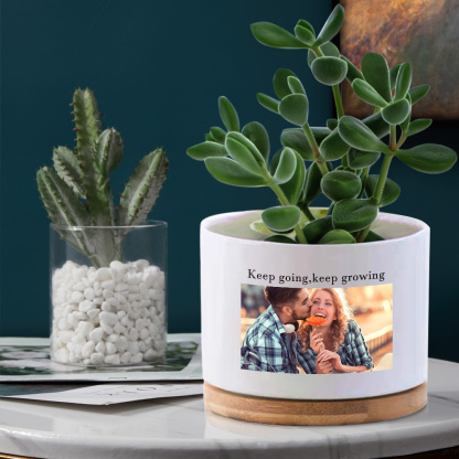 Custom Photo Flower Planter Pot Personalized Ceramic Succulent Plant Pot