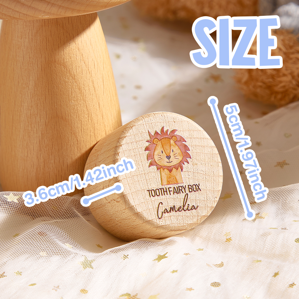 Personalized Wooden Tooth Box with Engraved Name Tooth Fairy Keepsake Gift for Kids