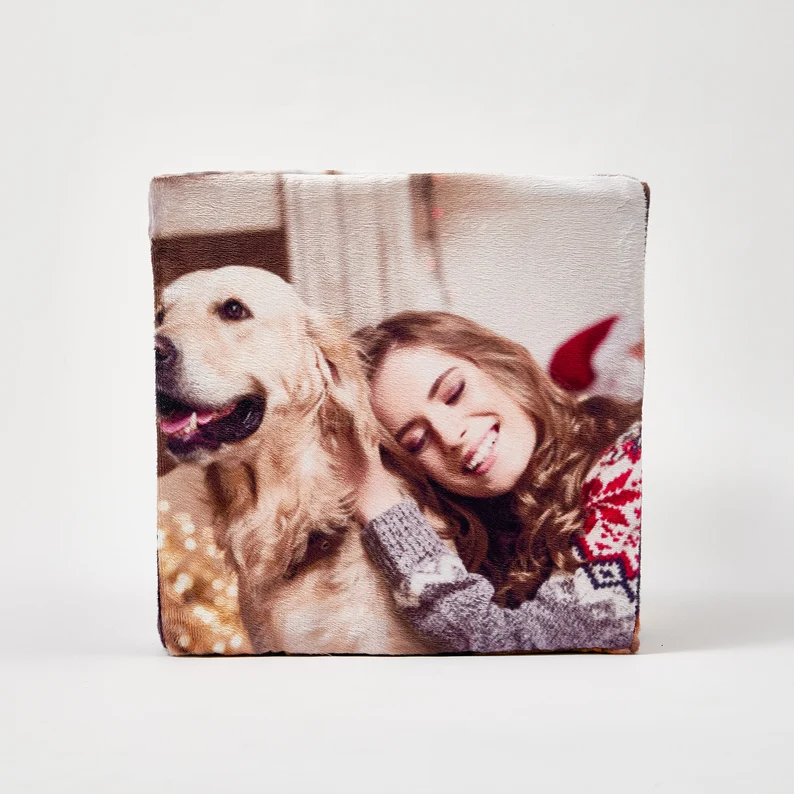 Cube Pillow, Custom pillow, Photo Pillow, Christmas Pillow, Gift for him , Gift for family, long distance relationship gift for boyfriend