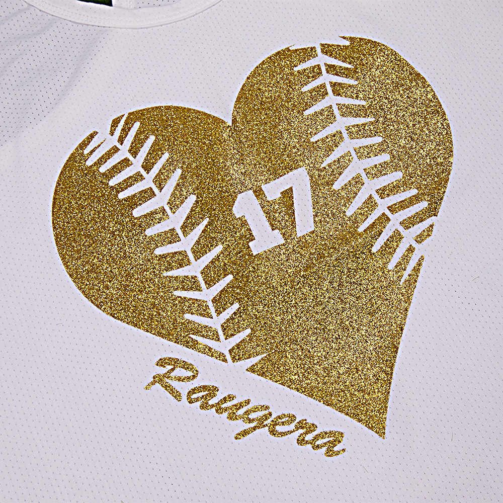 Personalized Tank Top Glitter Baseball Softball Heart Women's Vest Gift for Sport Lovers