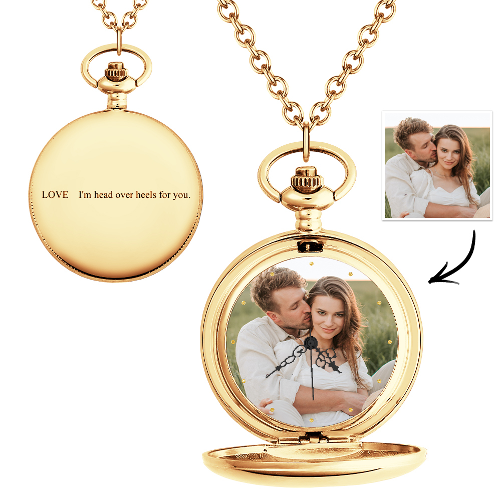 Personalized Engraved Photo Pocket Watch – Custom Gift for Every Occasion