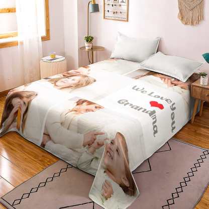 Custom Photo Collage Bedding Personalized Bedding Duvet Cover Double Bed Sheet Gifts
