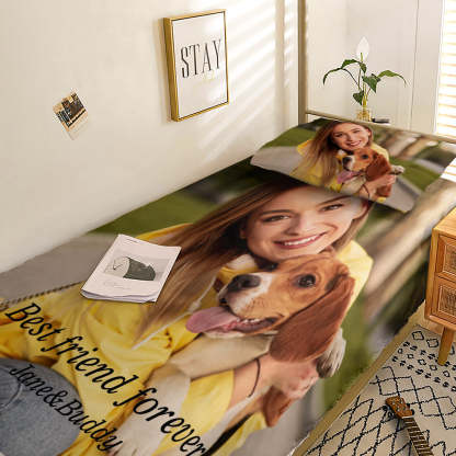 Personalized Pet Face Photo Bedding Set Custom Bedding Duvet Cover Bedding Sheet Gifts