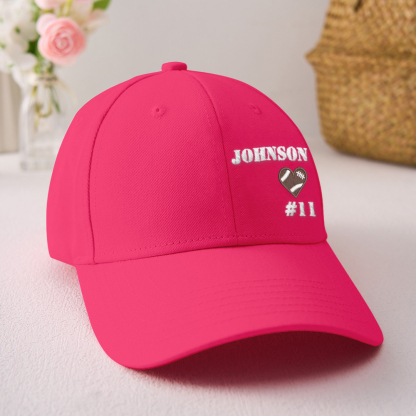 Personalized Football Team Caps Baseball Hats Game Day Gift Idea for Teammates and Sports Fans Back to School Gift