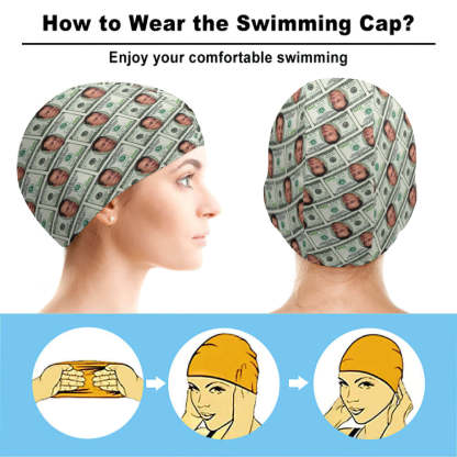 Custom Face Swimming Cap Personalized Money Swim Caps Swimming Hats for Men Women