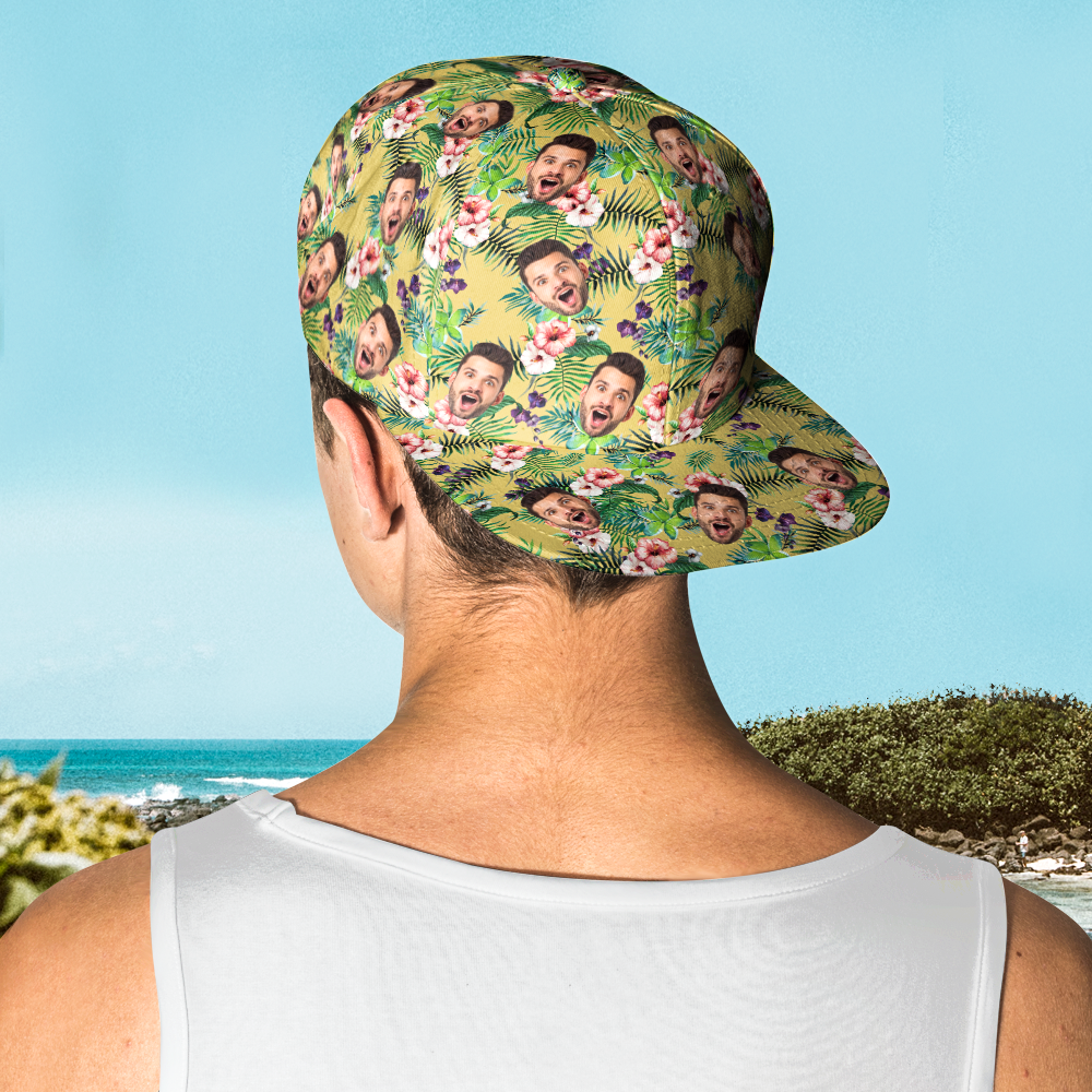 Custom Face Hawaiian Style Baseball Cap Gifts for Him