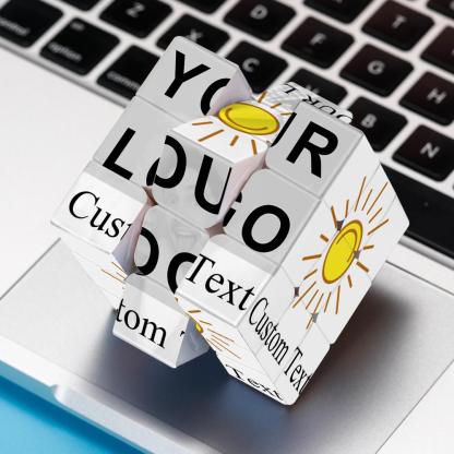 Custom Logo Three-level Rubic's Cube with Text Gifts