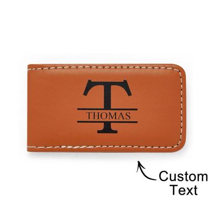 Gifts For Him Husband Gift Mens Leather Wallet Money Clip Custom Money Clip Gifts For Him