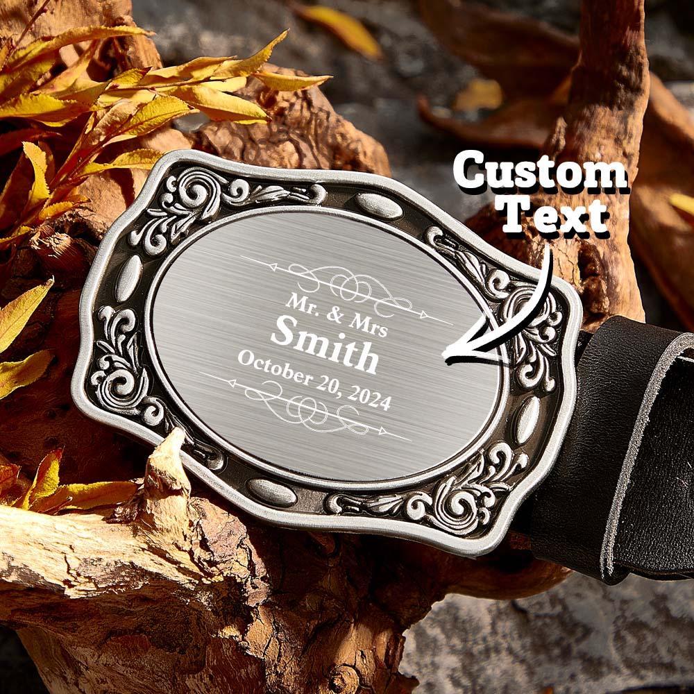 Personalized Western Cowboy Name Belt Buckle for Men Wedding Gift for Groom