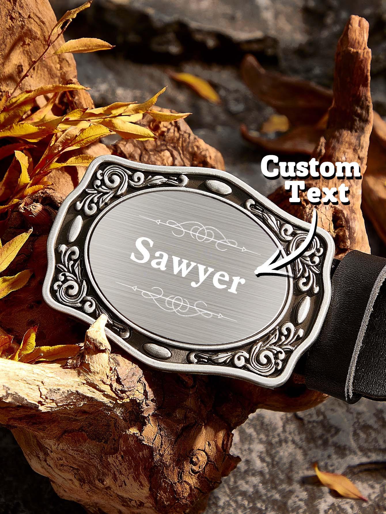 Personalized Western Cowboy Name Belt Buckle for Men Wedding Gift for Groom