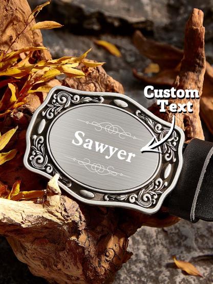 Personalized Western Cowboy Name Belt Buckle for Men Wedding Gift for Groom
