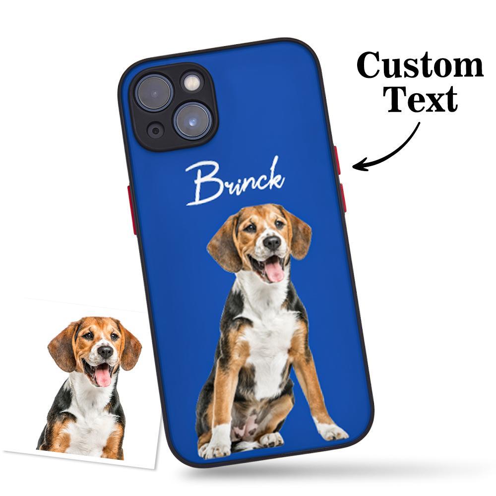 Custom Pet Photo Green iPhone Case with Text Protective Phone Case