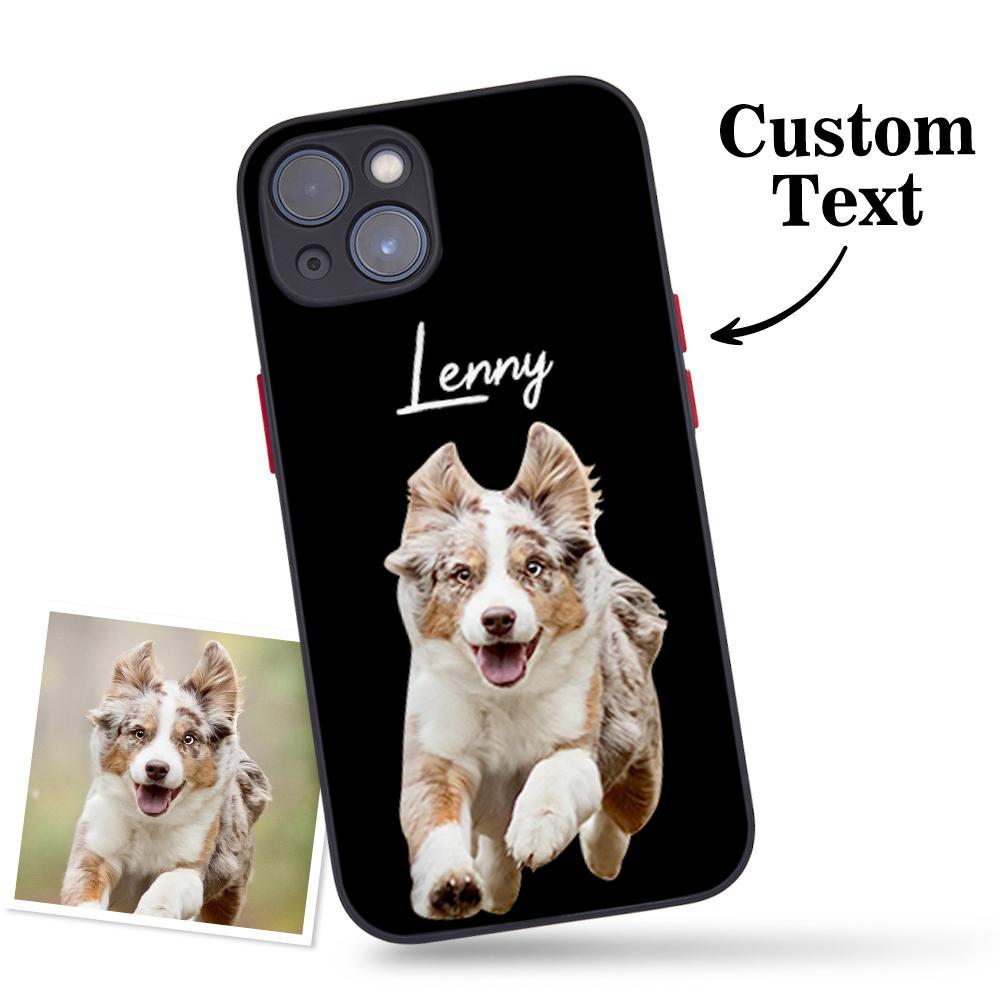 Custom Pet Photo Green iPhone Case with Text Protective Phone Case