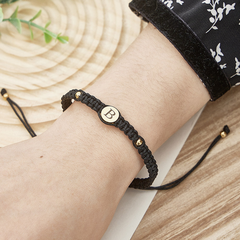 Personalized Couple Bracelets Matching Bracelets for Couples Engraving Braided Rope Wrist Couples Bracelets Gift for Lover