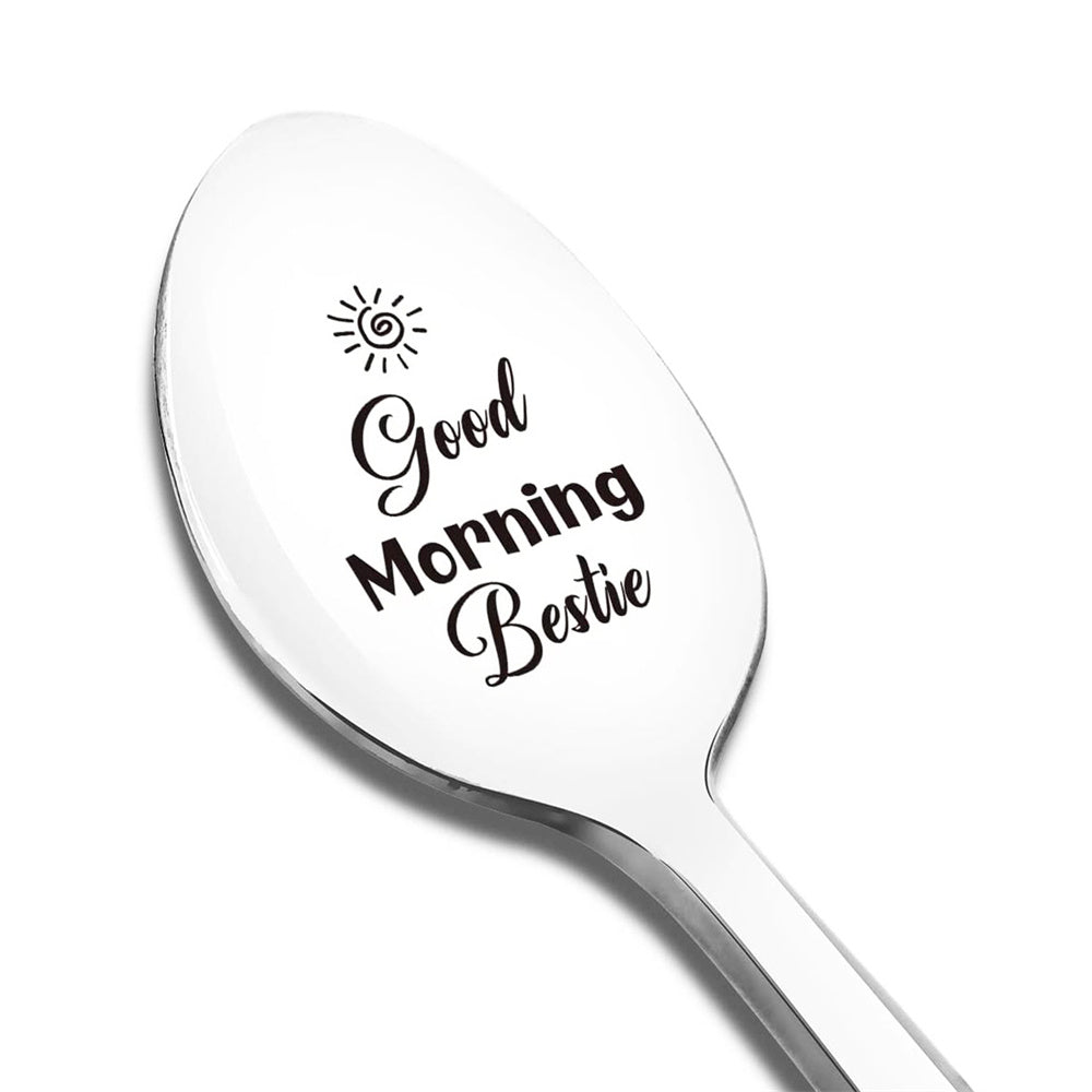 Good Morning Coffee Spoon Stainless Steel Spoon Gift for Nana Papa Mom