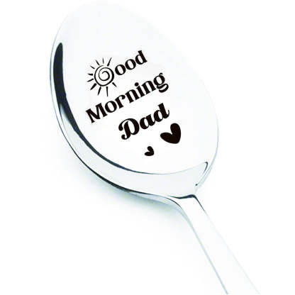 Good Morning Coffee Spoon Stainless Steel Spoon Gift for Nana Papa Mom