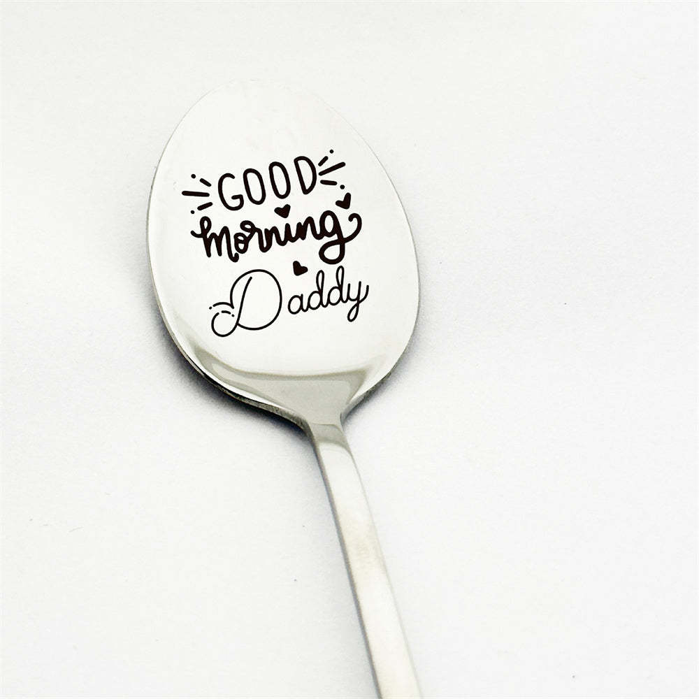 Good Morning Coffee Spoon Stainless Steel Spoon Gift for Nana Papa Mom