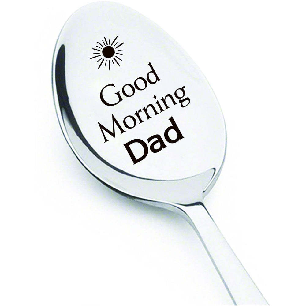 Good Morning Coffee Spoon Stainless Steel Spoon Gift for Nana Papa Mom
