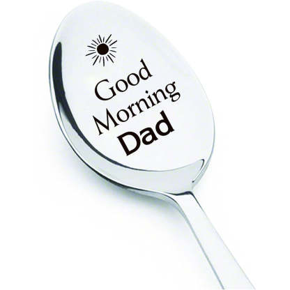 Good Morning Coffee Spoon Stainless Steel Spoon Gift for Nana Papa Mom