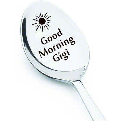 Good Morning Coffee Spoon Stainless Steel Spoon Gift for Nana Papa Mom