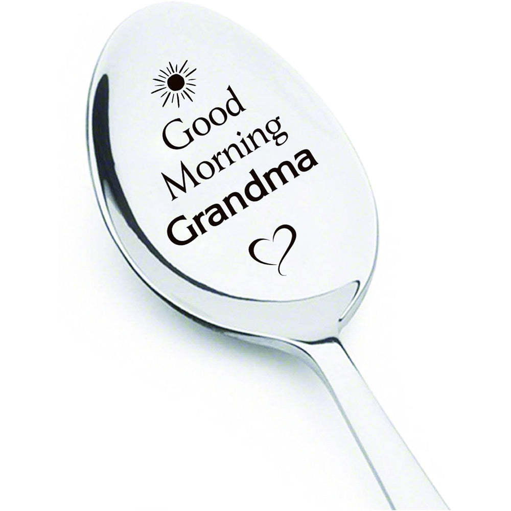 Good Morning Coffee Spoon Stainless Steel Spoon Gift for Nana Papa Mom