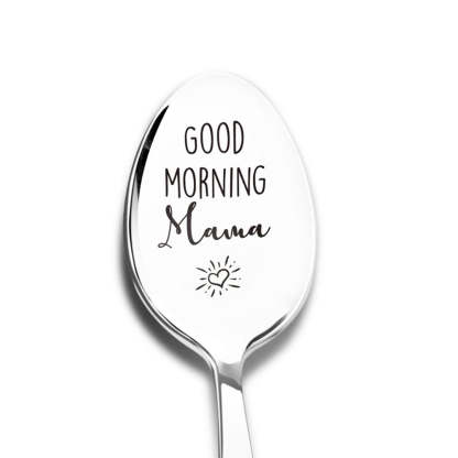 Good Morning Coffee Spoon Stainless Steel Spoon Gift for Nana Papa Mom