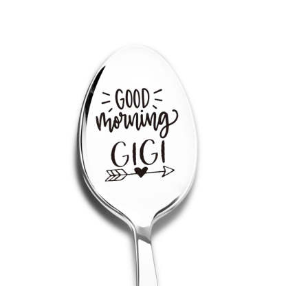 Good Morning Coffee Spoon Stainless Steel Spoon Gift for Nana Papa Mom