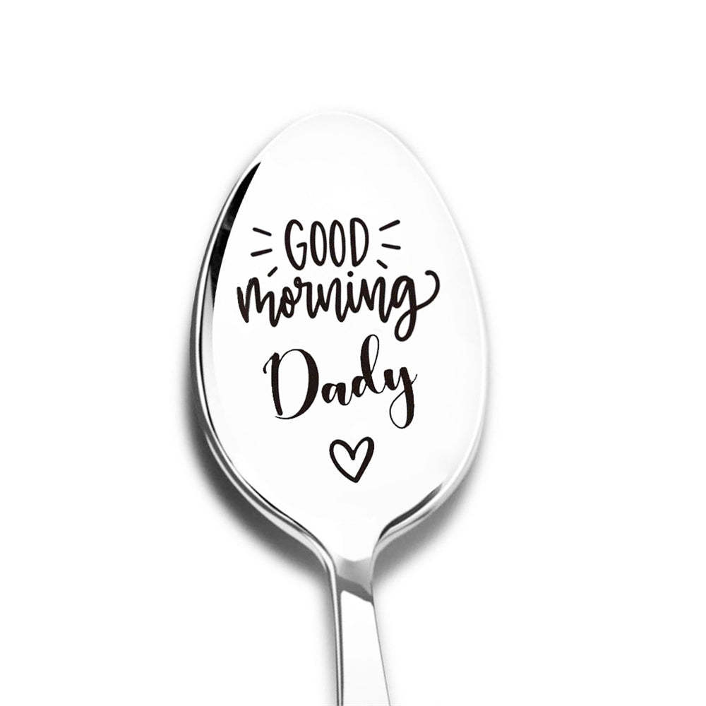Good Morning Coffee Spoon Stainless Steel Spoon Gift for Nana Papa Mom