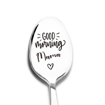 Good Morning Coffee Spoon Stainless Steel Spoon Gift for Nana Papa Mom